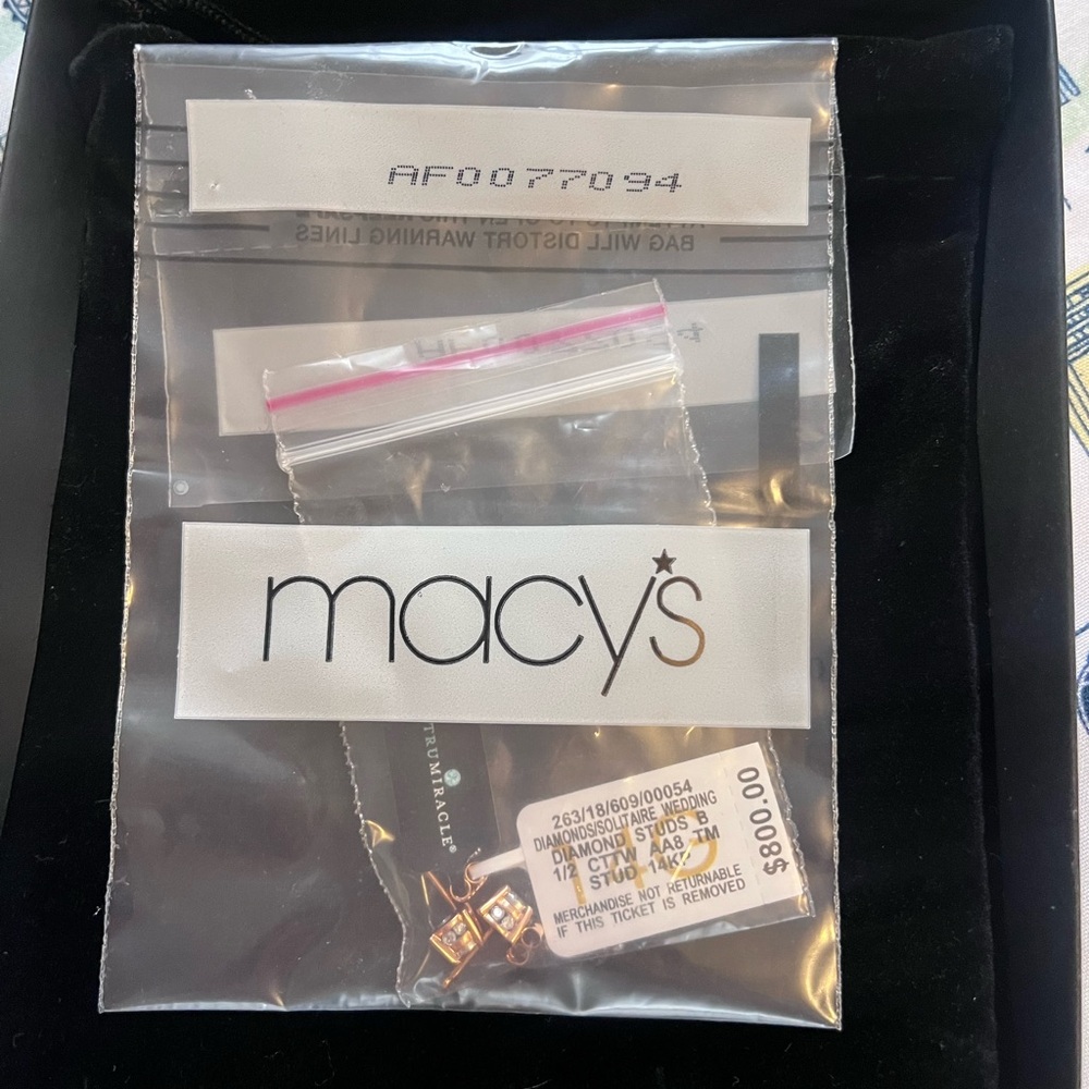 Macy's Rose Gold Square Diamond Accent Stud Earrings